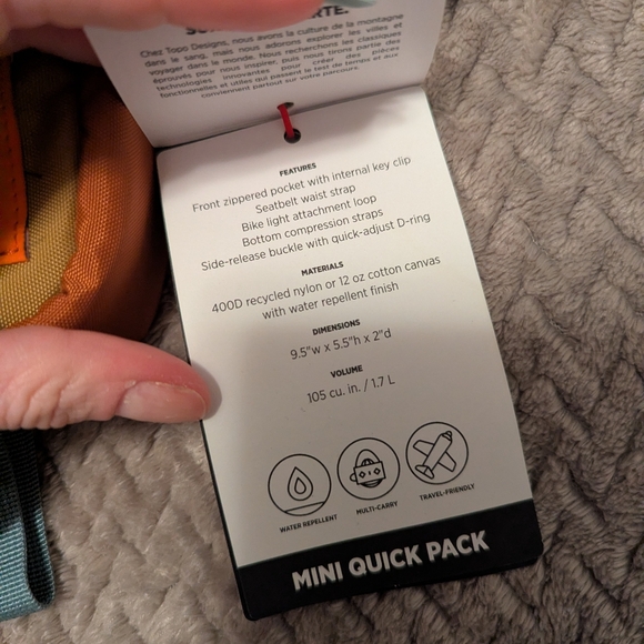 Topo Designs Mini Quick Pack Fanny Bag Belt Earth Tones Hiking Nature NWT - Picture 6 of 6